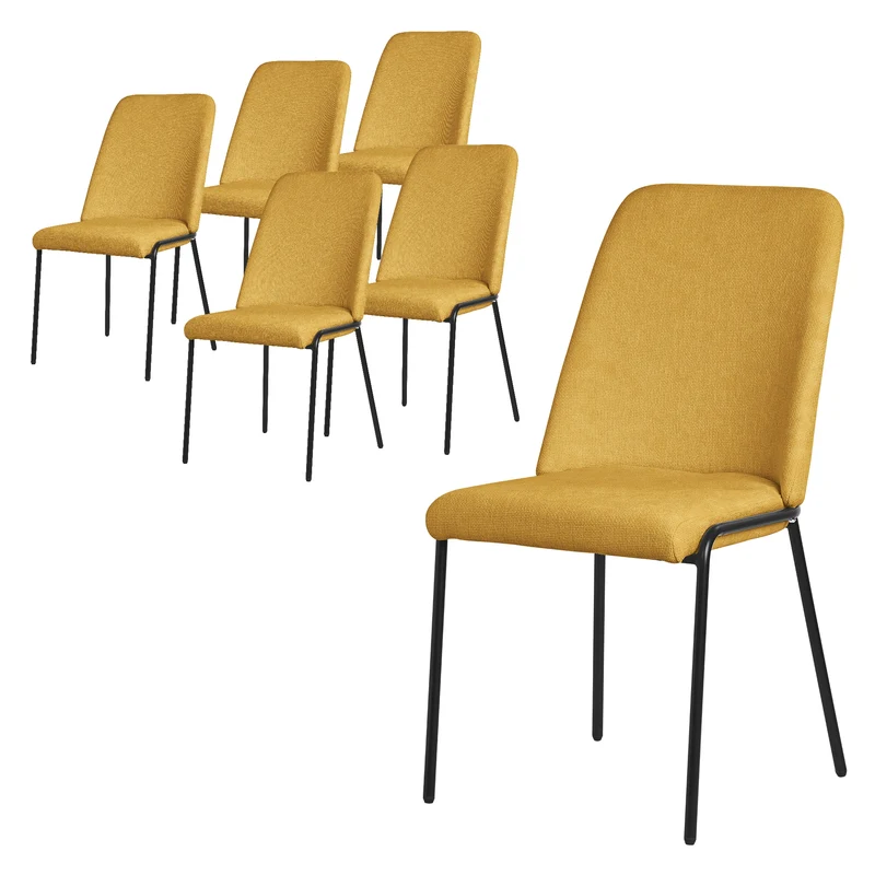 Esszimmerstuhl in Leinen Optik mit hoher Rückenlehne ML-Design