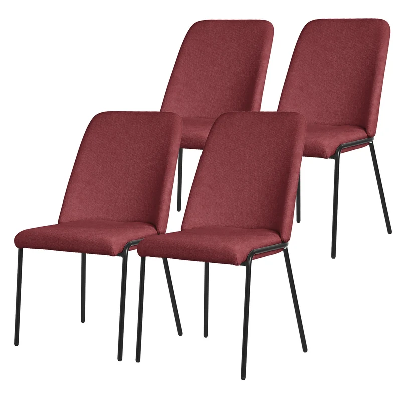 Esszimmerstuhl in Leinen Optik mit hoher Rückenlehne ML-Design