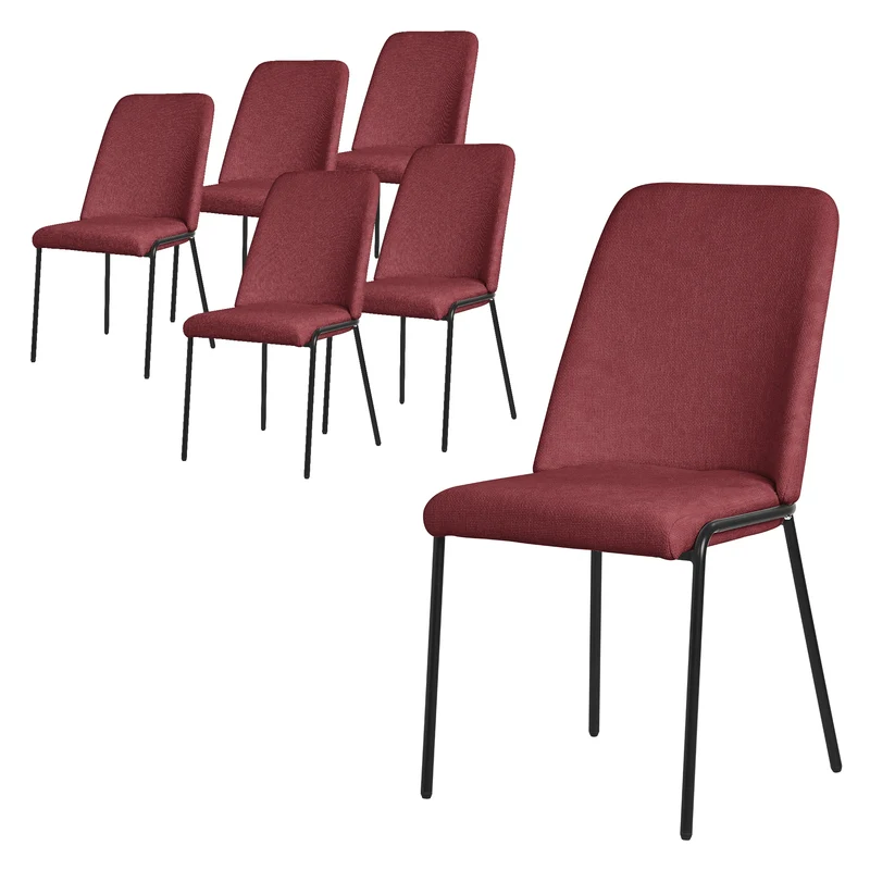 Esszimmerstuhl in Leinen Optik mit hoher Rückenlehne ML-Design