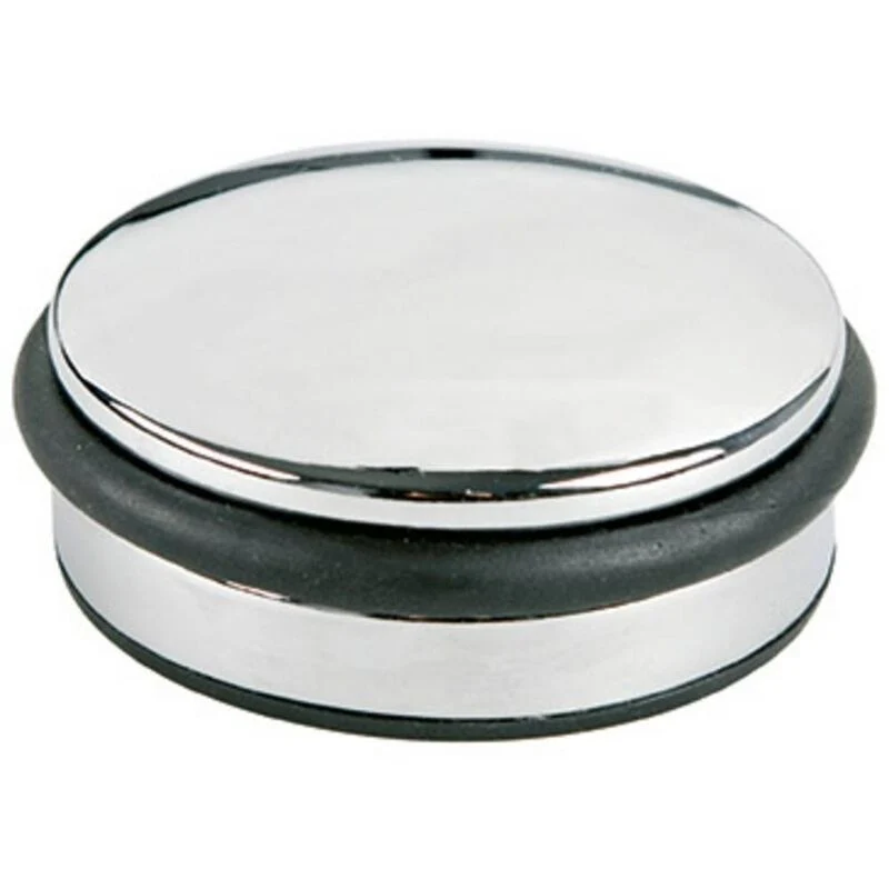 B-Ware Alco Türstopper Metall Gummi chrom 2850 rutschfest 1000g flach 10x4cm 1 Stück