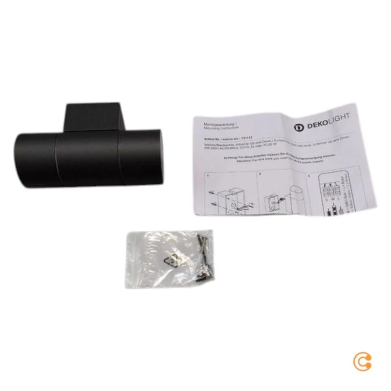 B-Ware Deko Wandleuchte Achernar Up and Down GU10 LED Wandlampe schwarz IP65 158mm