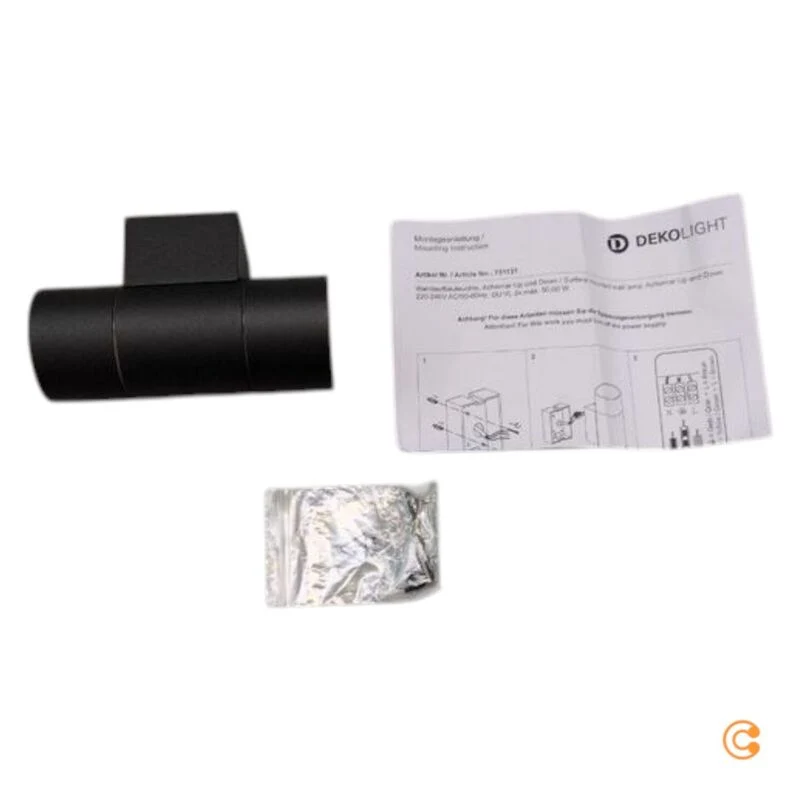 B-Ware Deko Wandleuchte Achernar Up and Down GU10 LED Wandlampe schwarz IP65 158mm