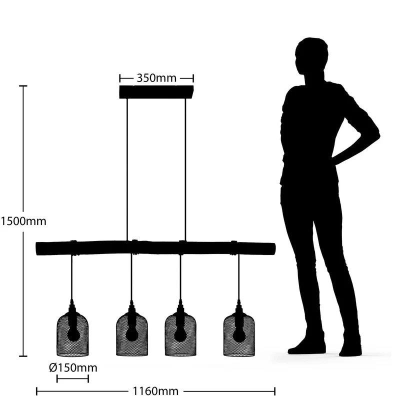 B-Ware Lindby Elrond Hängeleuchte Deckenlampe Pendelleuchte Lampe Leuchte E27 4 Flam984