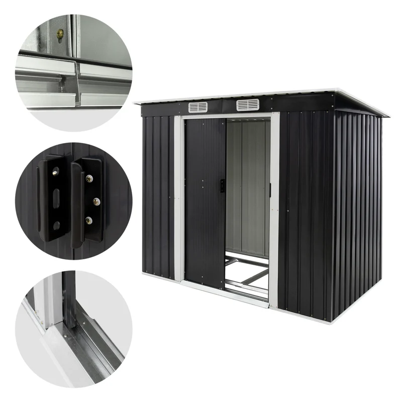 Gerätehaus mit Pultdach aus Stahlblech ML-Design