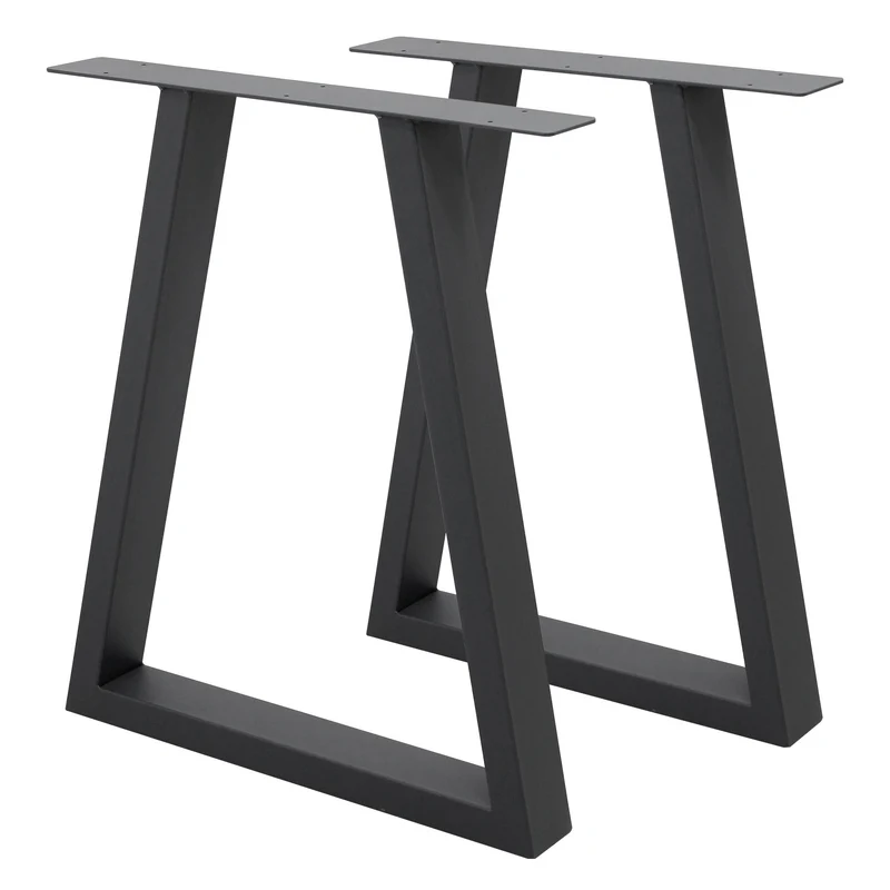 Tischbeine Tischgestell 2er Set Trapez-Design aus Stahl ML-Design