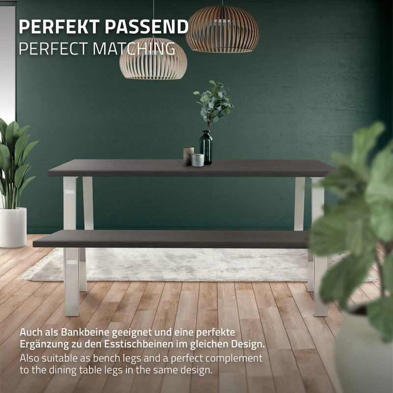 Tischbeine Tischgestell 2er Set Trapez-Design aus Stahl ML-Design