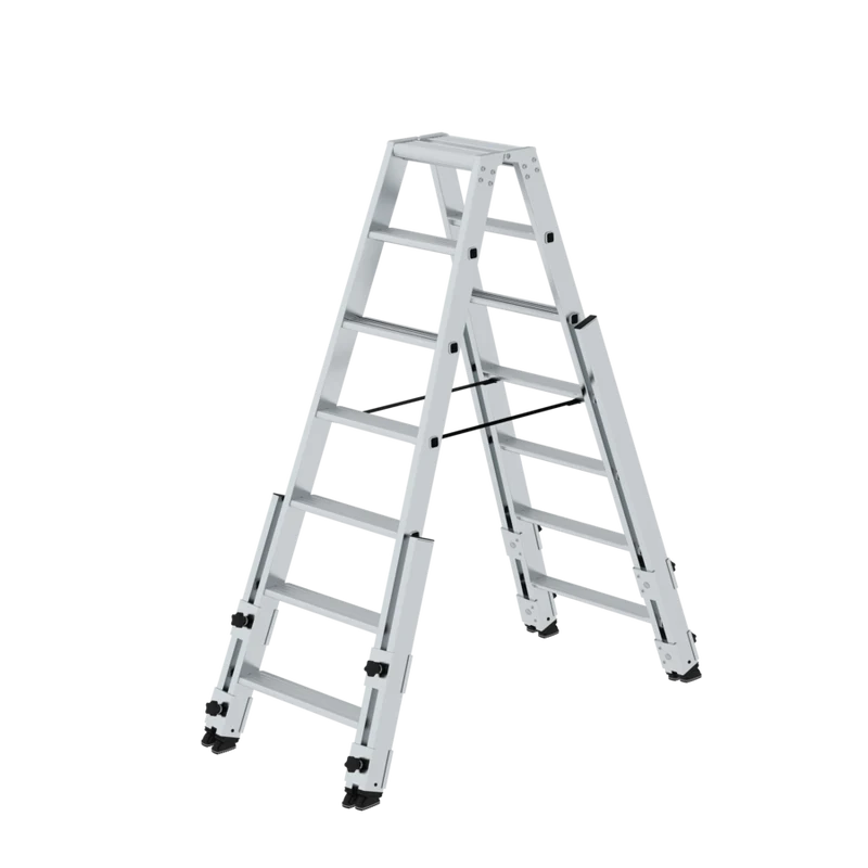 Stufen-Stehleiter treppengängig aus Aluminium
