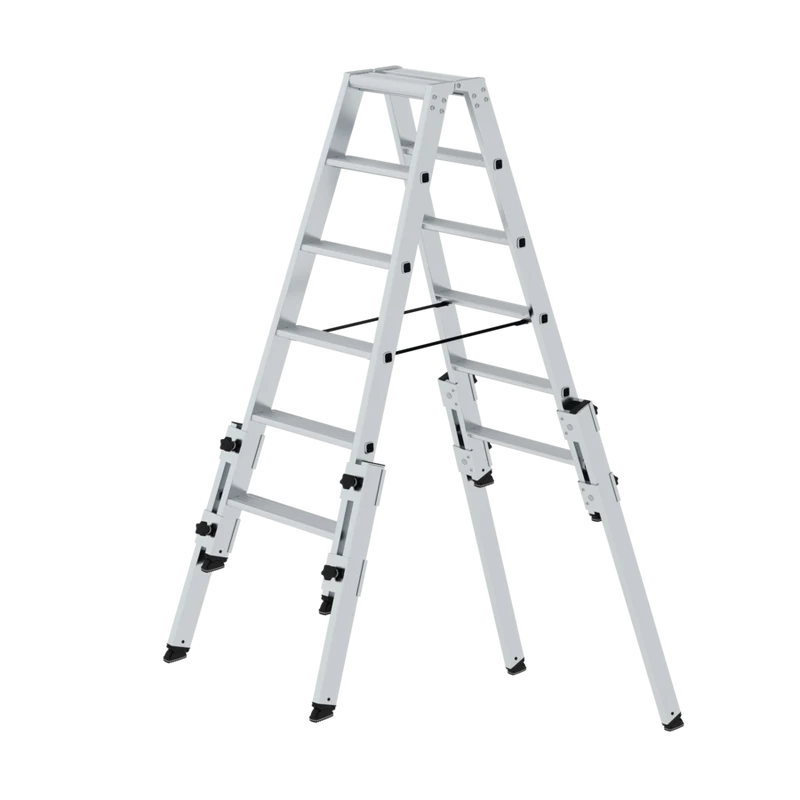 Stufen-Stehleiter treppengängig aus Aluminium