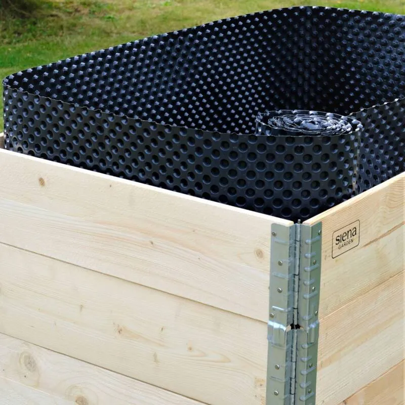 B-Ware Siena Garden Noppenfolie Schwarz 6,5m Wurzelfest Schutz vor Pilzbefall HDPE 0,9m