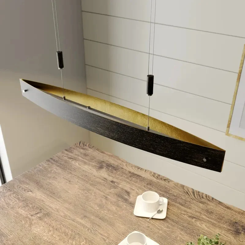 C-Ware Lucande Pendelleuchte Hängeleuchte LED Lampe schwarz gold Metall Touchdimmer