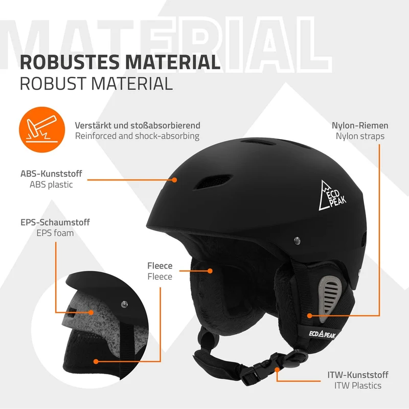ECD Germany | Skihelm für Herren und Damen S (51-54 cm) Schwarz Snowboardhelm mit Belüftungssystem & Skibrillenhalter, optimaler Schutz & Tragekomfort