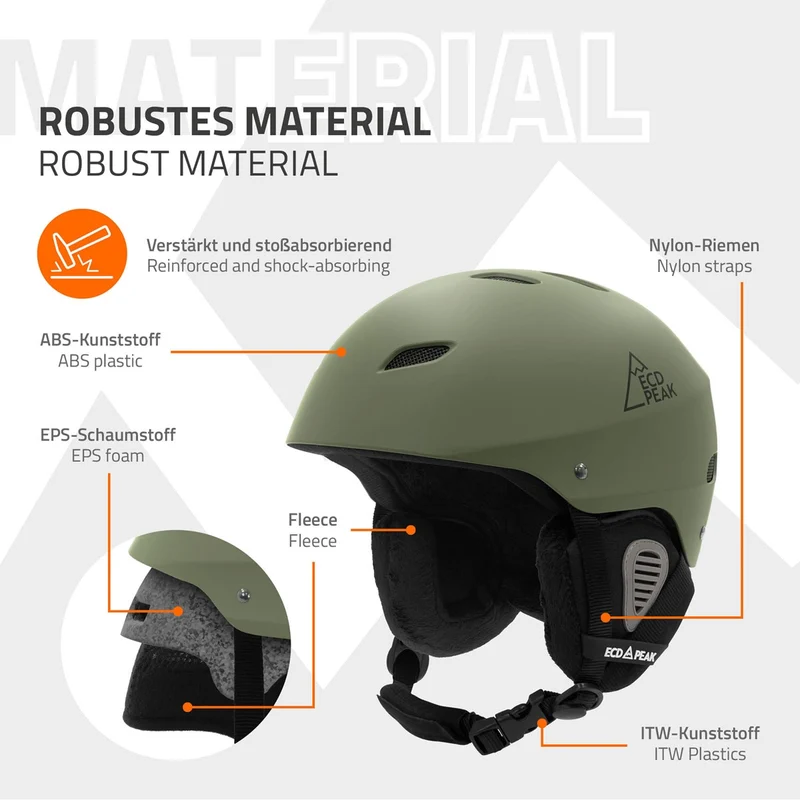 ECD Germany | Skihelm für Herren und Damen M (55-58 cm) Grün Snowboardhelm mit Belüftungssystem & Skibrillenhalter, optimaler Schutz & Tragekomfort