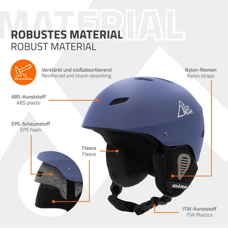 ECD Germany | Skihelm für Herren und Damen L (58-61 cm) Blau Snowboardhelm mit Belüftungssystem & Skibrillenhalter, optimaler Schutz & Tragekomfort