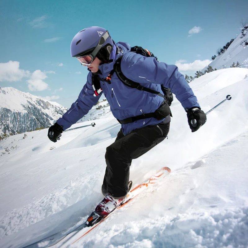 ECD Germany | Skihelm für Herren und Damen L (58-61 cm) Blau Snowboardhelm mit Belüftungssystem & Skibrillenhalter, optimaler Schutz & Tragekomfort