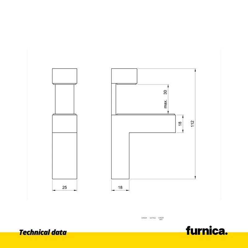 Glas- und Tellerhalter L-Form III - Chrom