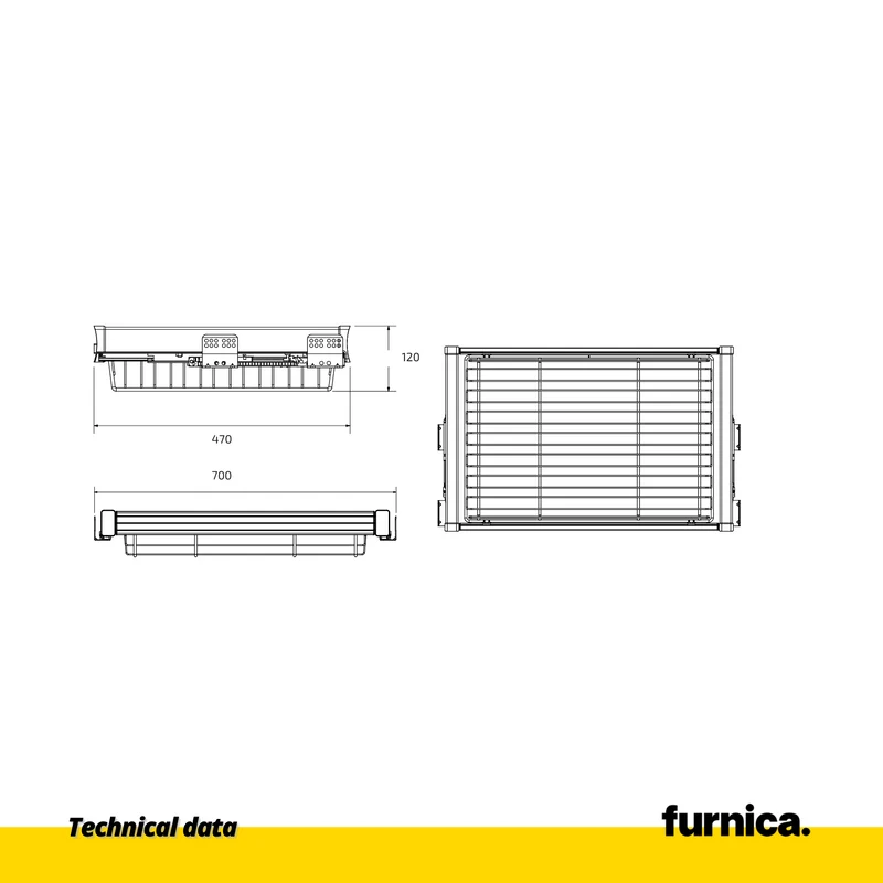 Ausziehbare Aufbewahrungskörbe für 80-cm-Schrank Soft-Close - Einzelner Fachboden - Chrom