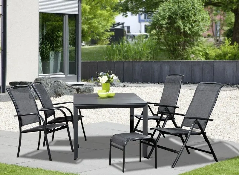 B-Ware Siena Garden Klappsessel Livorno Gartenstuhl Relaxsessel grau klappbar 58x65cm