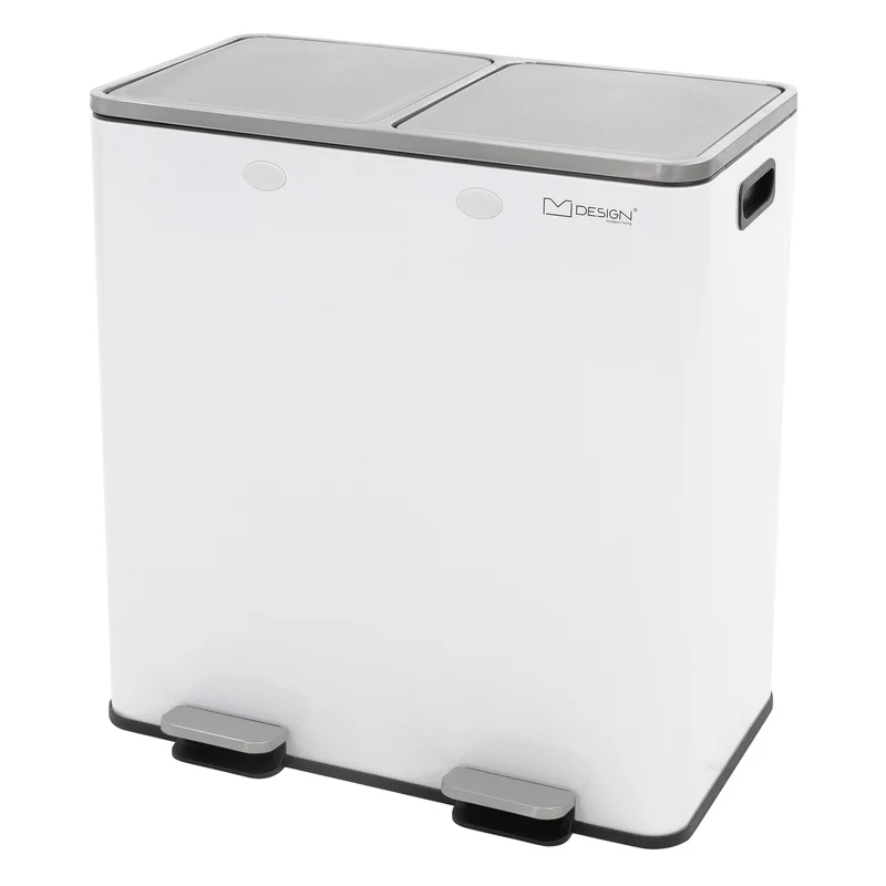 Mülleimer mit Trennsystem 2x Fächer 30L aus Stahl ML-Design
