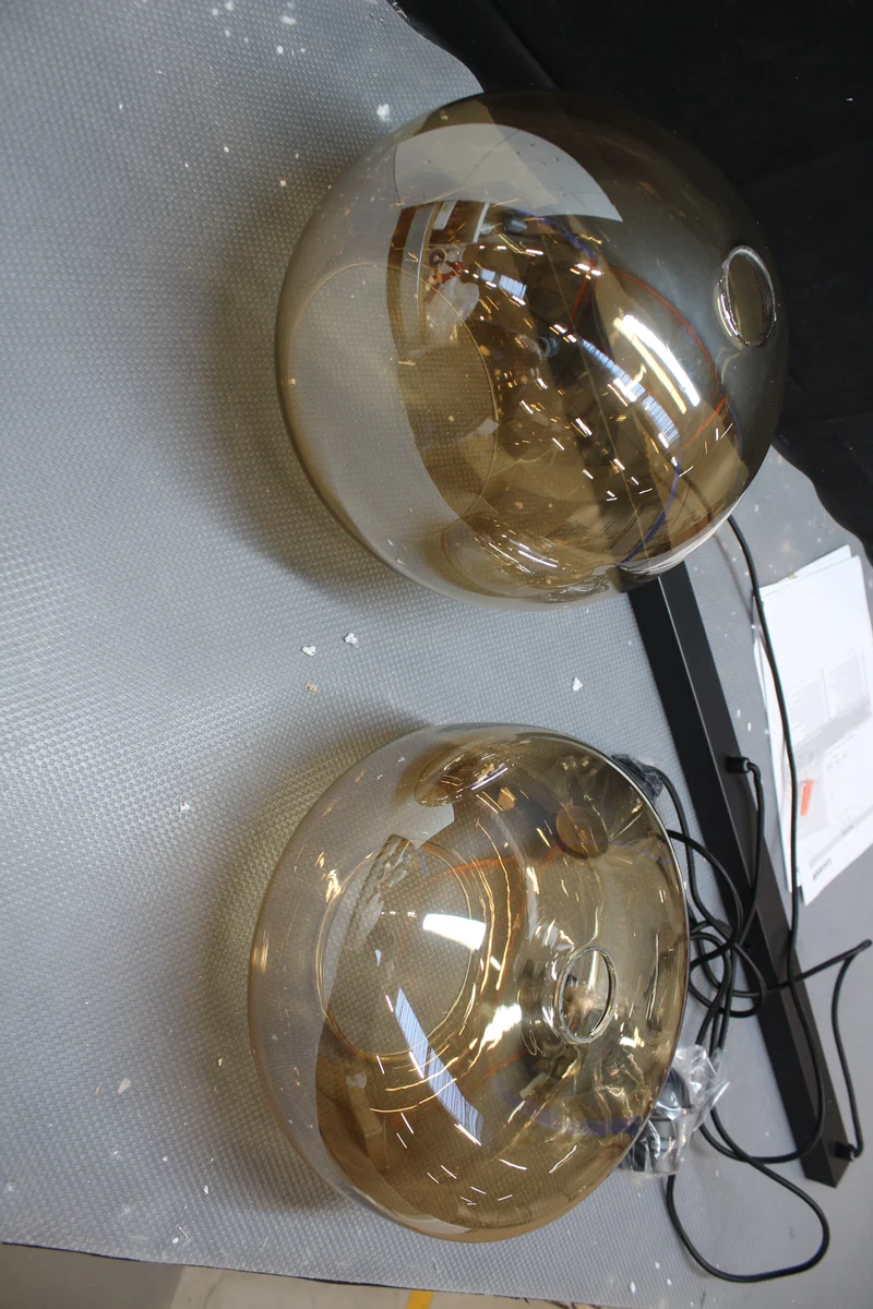 B-Ware Lucande Hängeleuchte Pendelleuchte Wilja Glas amber Esszimmer SIEHE TEXT/FOTO169