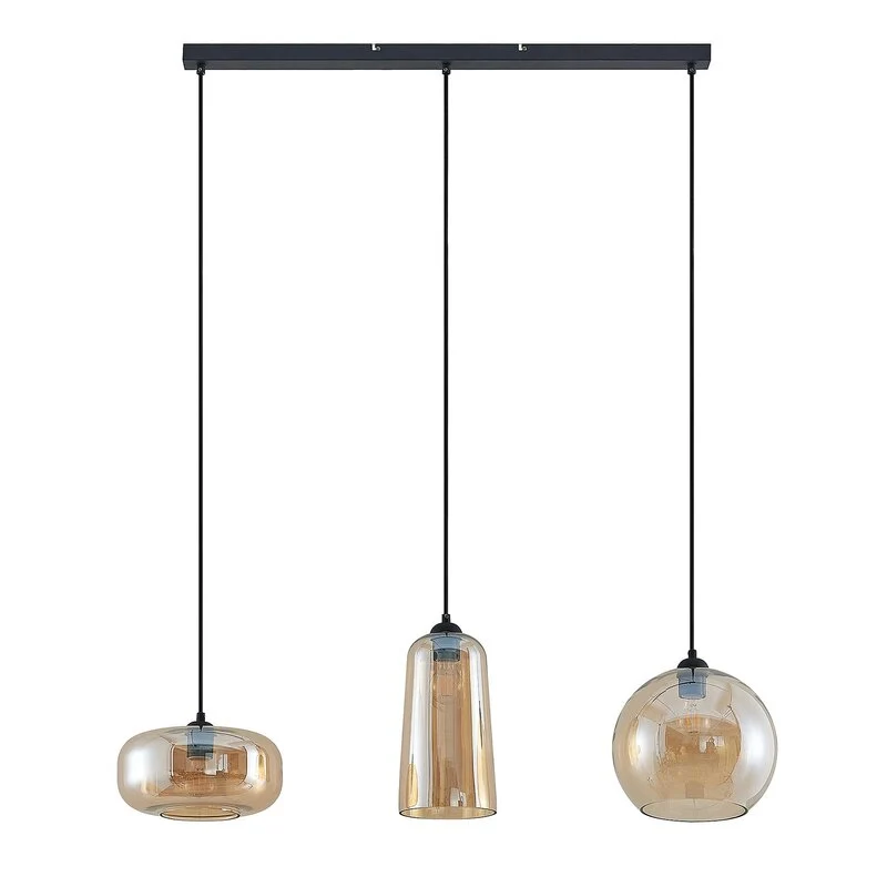 B-Ware Lucande Hängeleuchte Pendelleuchte Wilja Glas amber Esszimmer SIEHE TEXT/FOTO169