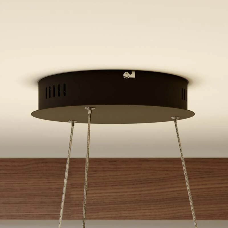 C-Ware Lindby Pendelleuchte Hängelampe LED schwarz Aluminium Metall Kunststoff Olada