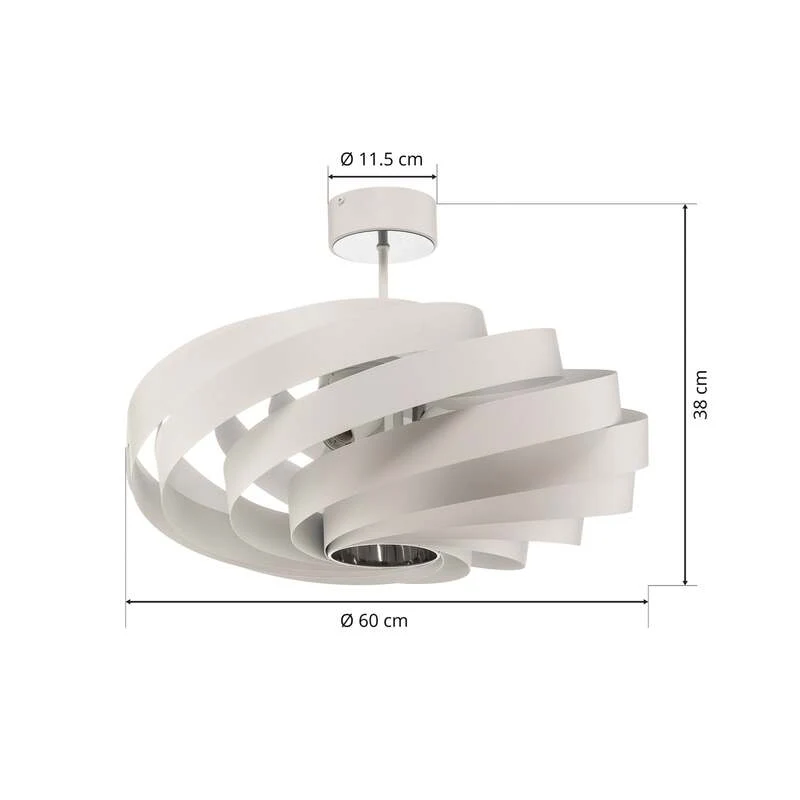 B-Ware Euluna Deckenleuchte Lampe Vento weiß Metall E27 60 cm SIEHE TEXT/FOTO