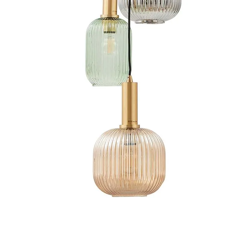 C-Ware Lindby Hängeleuchte Doroteo grün amber grau Glas Deckenlampe SIEHE TEXT/FOTO