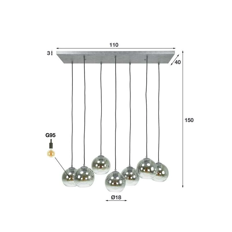 B-Ware Hängeleuchte Allessandra Hängelampe Deckenlampe Lampe Glasschirm SIEHE TEXT/FOTO