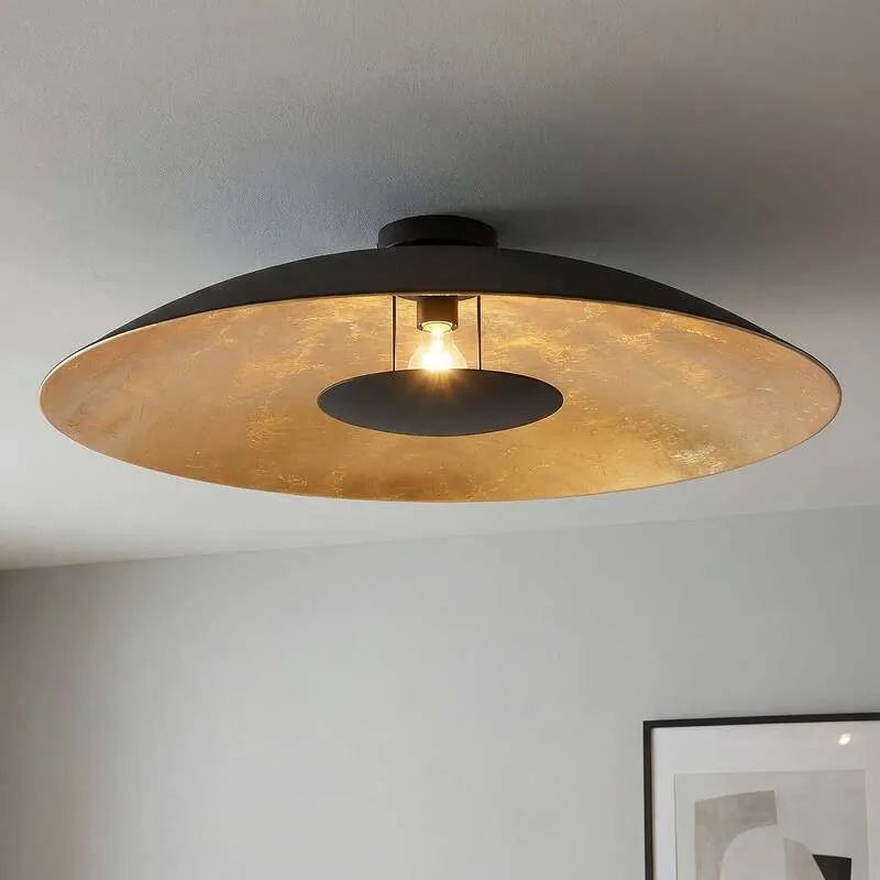 B-Ware Lindby Narisara Deckenlampe Deckenleuchte schwarz-gold Ø80cm SIEHE TEXT/FOTO