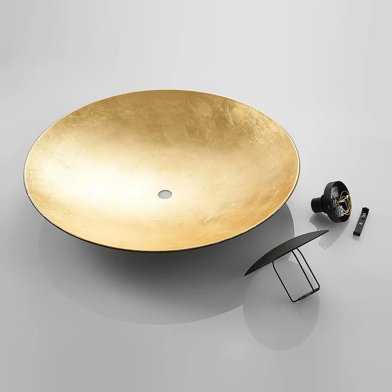 B-Ware Lindby Narisara Deckenlampe Deckenleuchte schwarz-gold Ø80cm SIEHE TEXT/FOTO