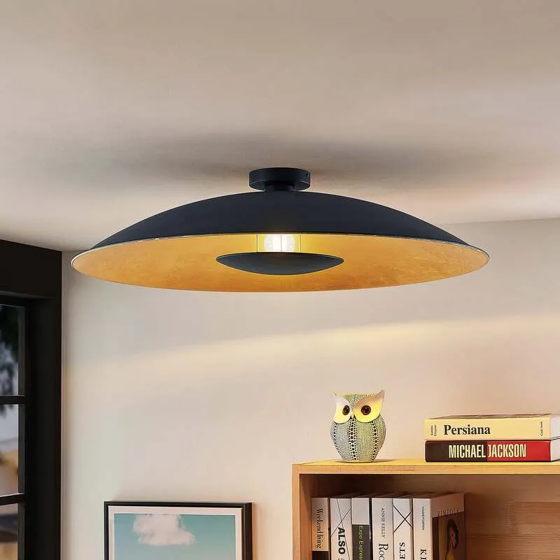 B-Ware Lindby Narisara Deckenlampe Deckenleuchte schwarz-gold Ø80cm SIEHE TEXT/FOTO