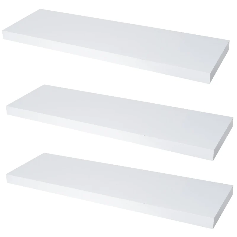 Verdecktes Bücherregal - 3er Pack - Weiß Matt - 80cm