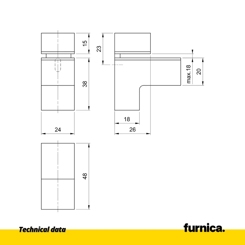 Glas- und Tellerhalter L-Form I - Schwarz Matt