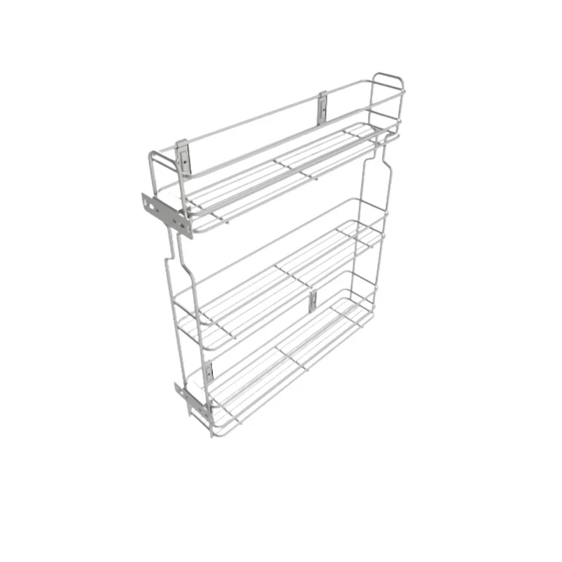 Apothekerauszug 15 cm – 3 Einlegeböden, Chrom– Schmaler Küchenschrank Auszug