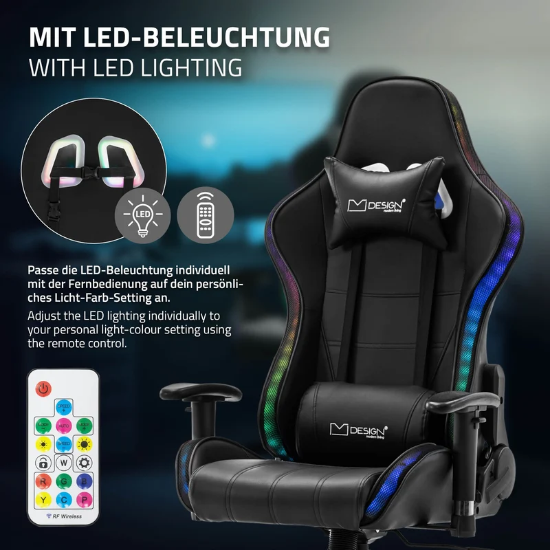 Gaming Stuhl PVC-Leder RGB