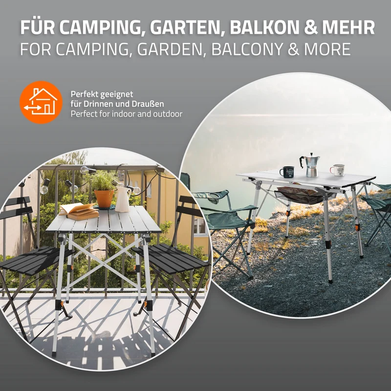 Campingtisch faltbar 90x51,5 cm aus Aluminium ML-Design