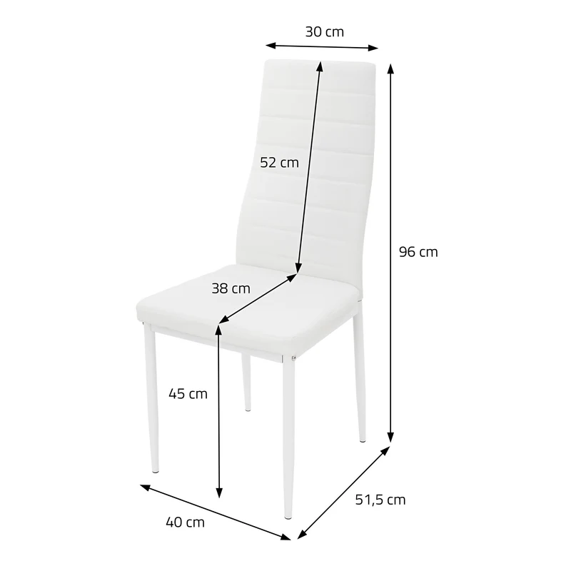 Essgruppe Tischgruppe 4 Stühle aus PU-Leder & 1 Tisch mit Glasplatte ML-Design