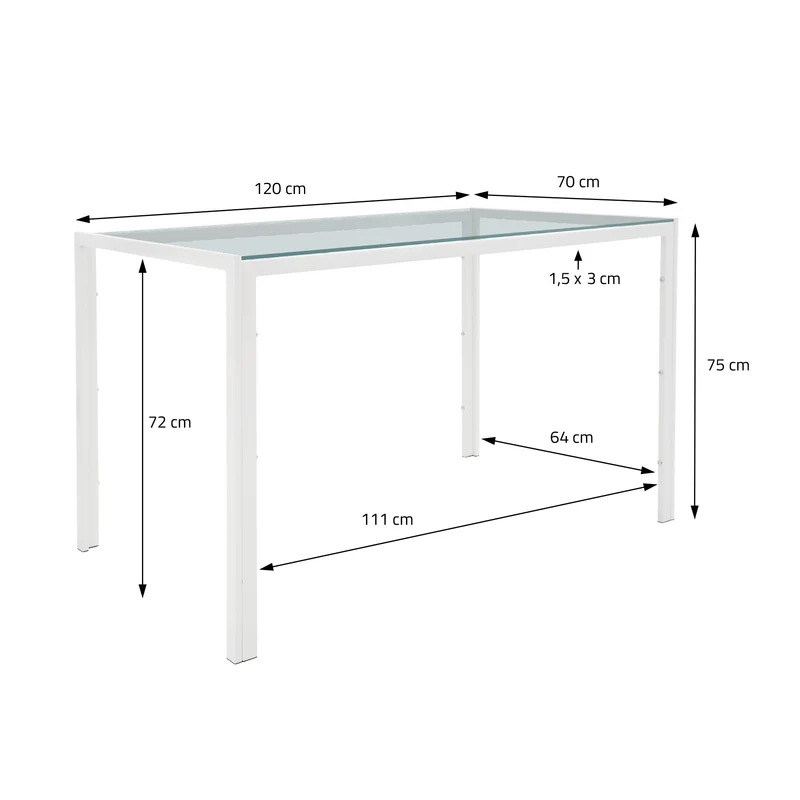Essgruppe Tischgruppe 4 Stühle aus PU-Leder & 1 Tisch mit Glasplatte ML-Design