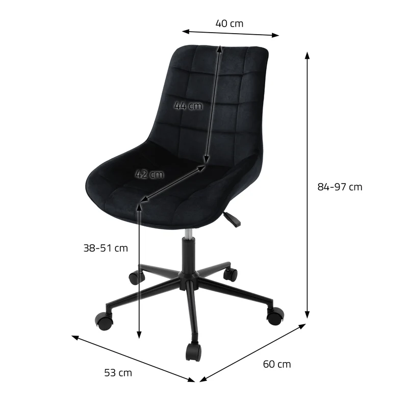 Drehstuhl Samt Rollen - Bürostuhl