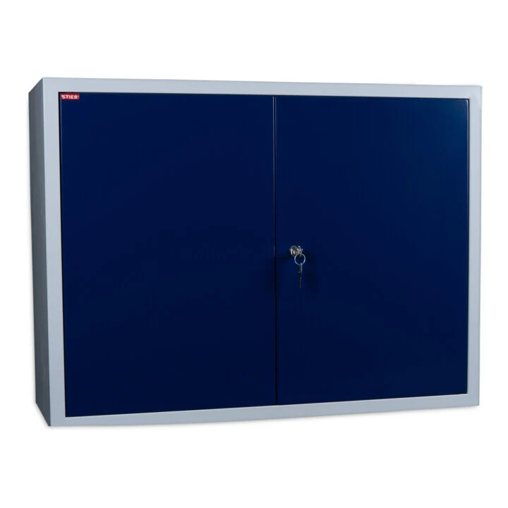 B-Ware Stier Wandschrank Aufbewahrung Werkzeugschrank abschließbar blau grau 60x80cm