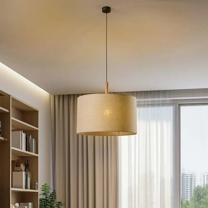 B-Ware TK-Lighting Hängeleuchte Deva Nature LED Pendelleuchte dimmbar beige Holz 30cm
