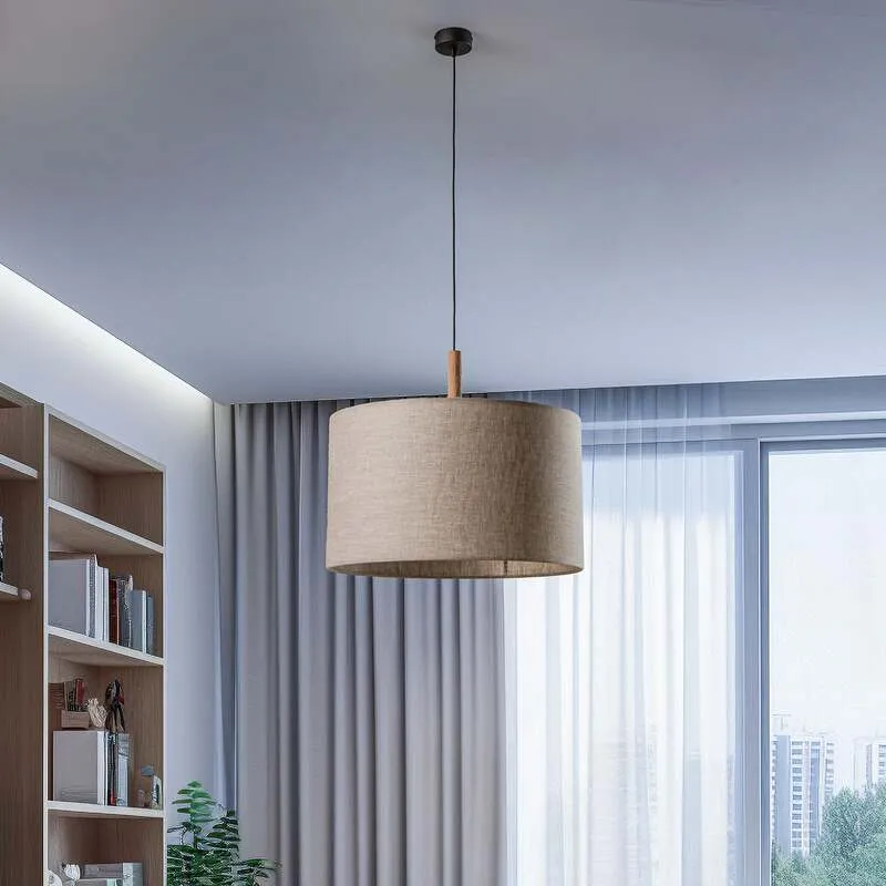 B-Ware TK-Lighting Hängeleuchte Deva Nature LED Pendelleuchte dimmbar beige Holz 30cm