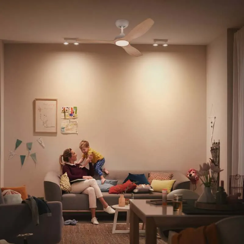 B-Ware Philips Olas Deckenventilatorleuchte 52' 35W 3 Flügel Fernbedienung dimmbar