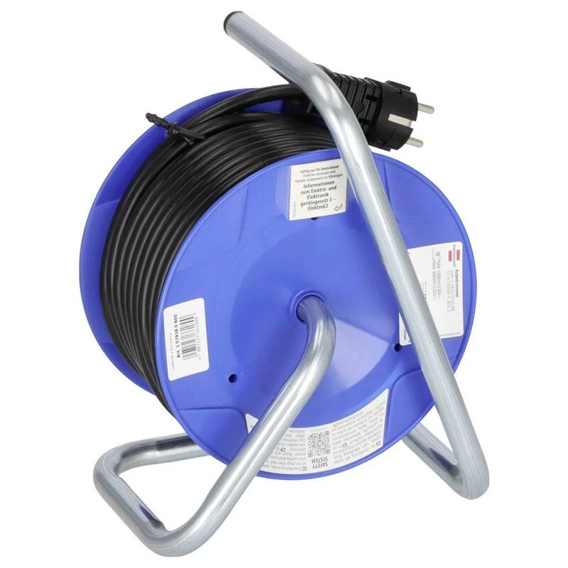 B-Ware Brennenstuhl Kabeltrommel 15m Schutzkontakt-Stecker 3-fach USB Schwarz IP20 230V