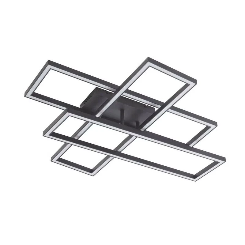 B-Ware Lucande Deckenlampe Tjado LED Lampe Leuchte dimmbar schwarz 94cm lang Metall