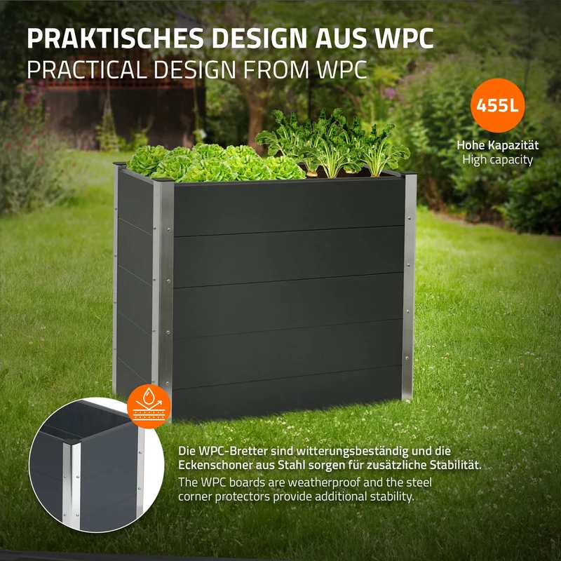 Hochbeet Athrazit aus WPC ML-Design