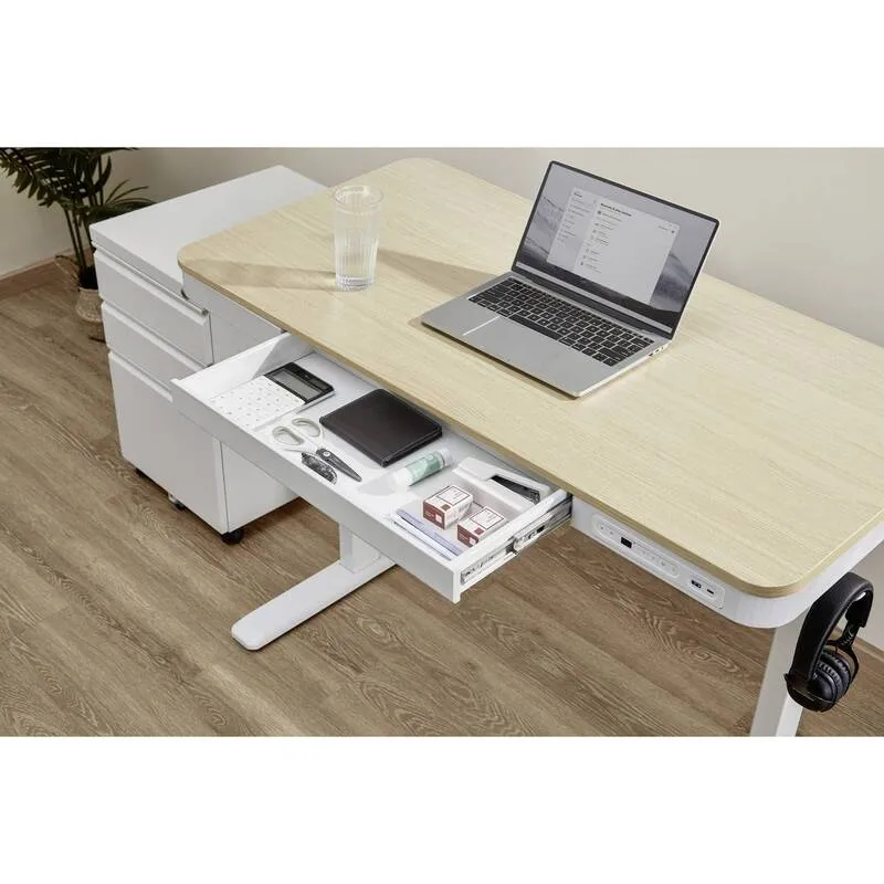 B-Ware SpeaKa Professional Sitz/Steh-Schreibtisch elektrisch höhenverstellbar Bürotisch