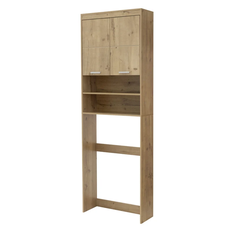 Waschmaschinenschrank Waschmaschinenregal mit 2 Türen & 2 Ablagen ML-Design