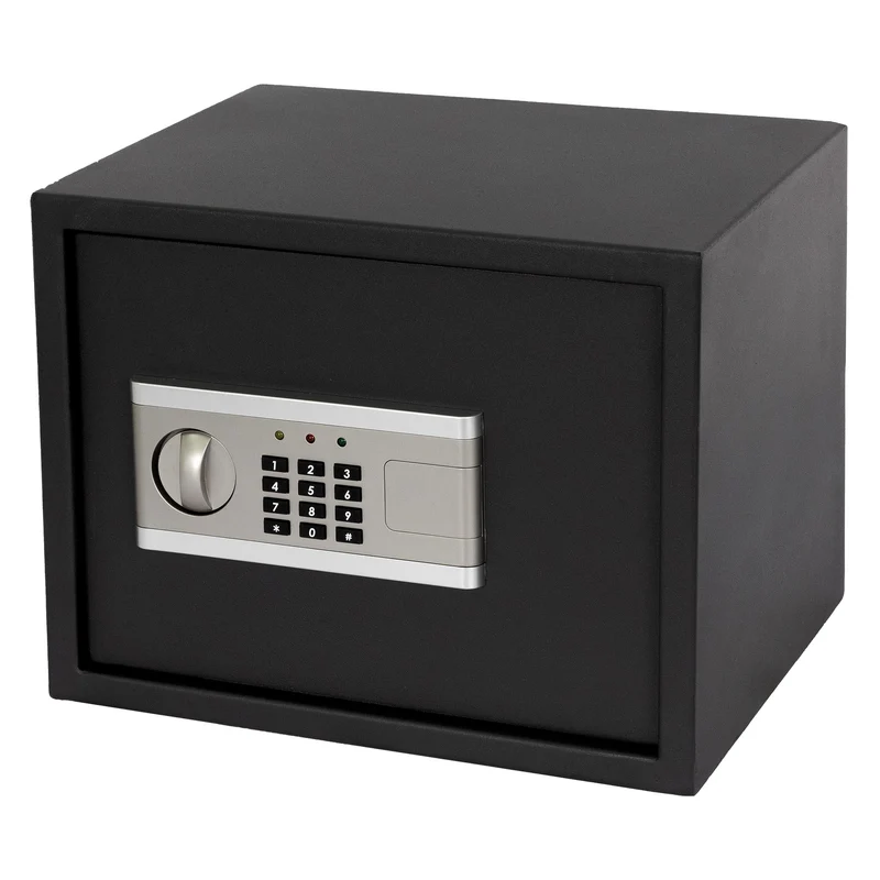 Elektronischer Tresor mit Alarm Schwarz aus Metall