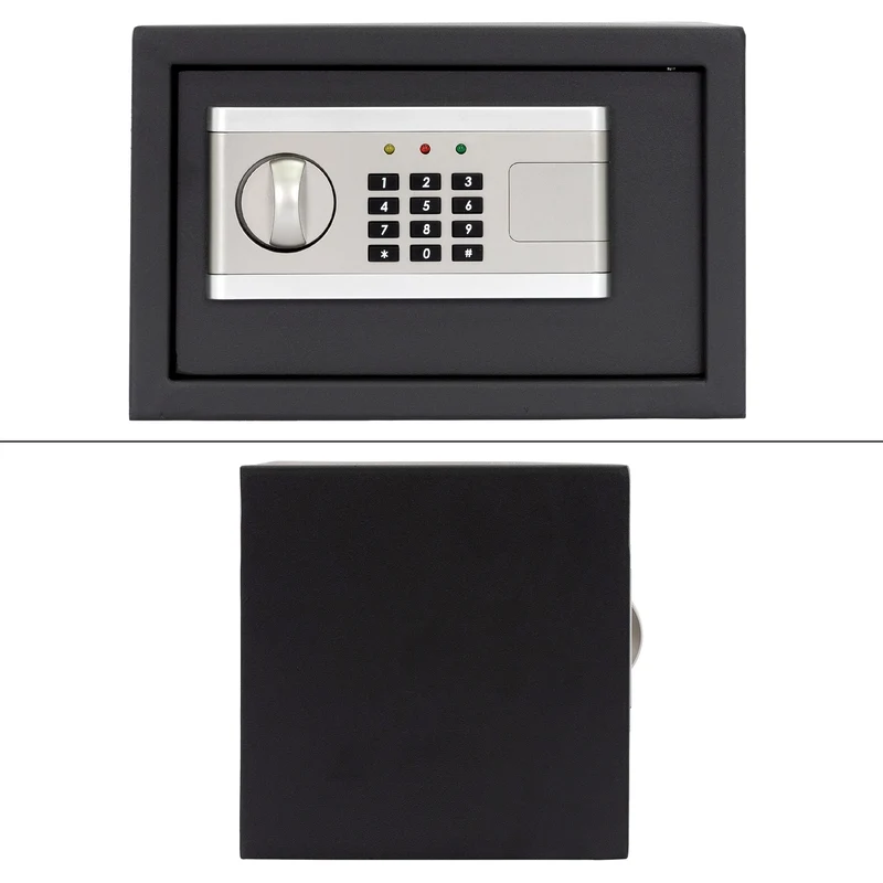 Elektronischer Tresor mit Alarm Schwarz aus Metall